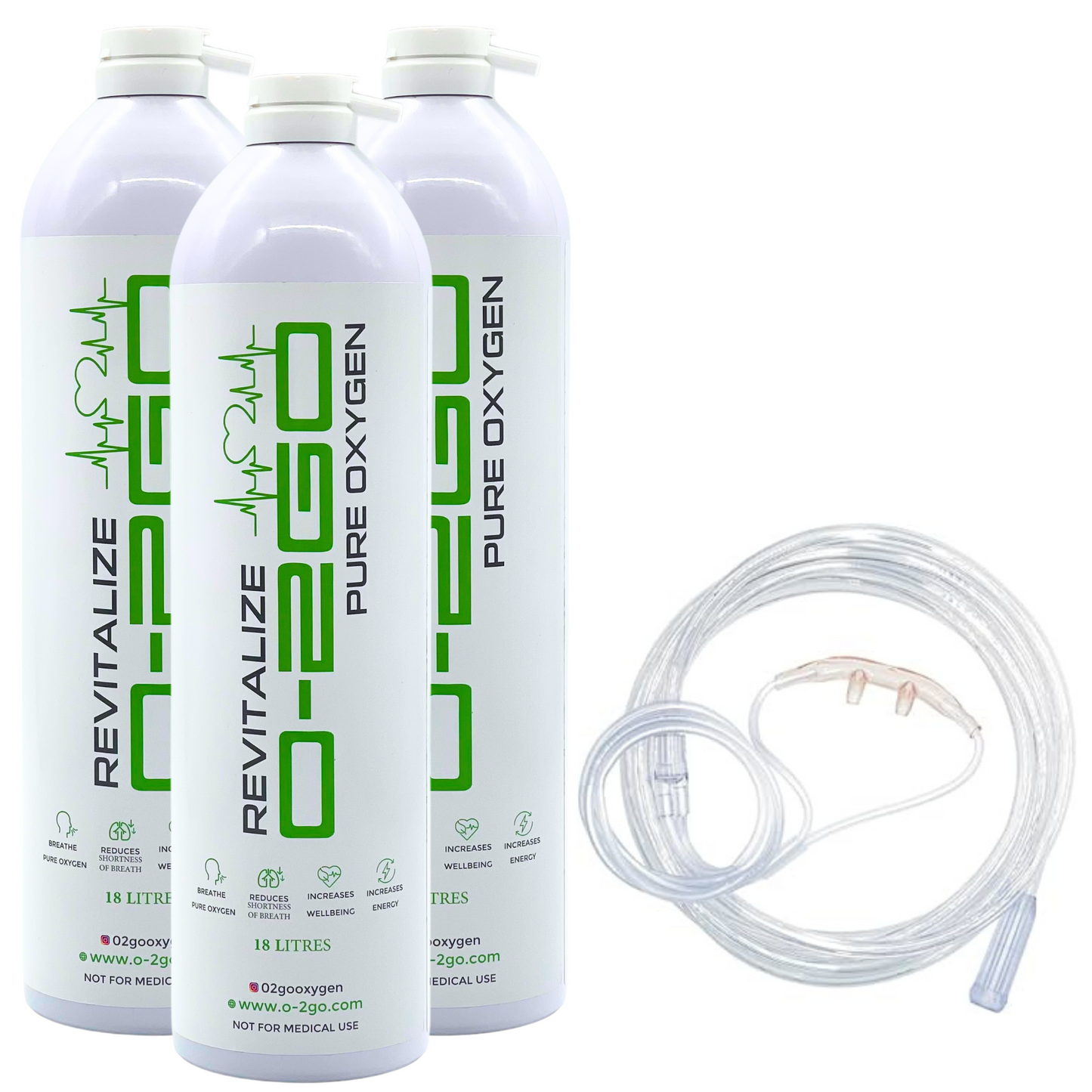 O-2GO 18L Oxygen Can with Cannula and Tube