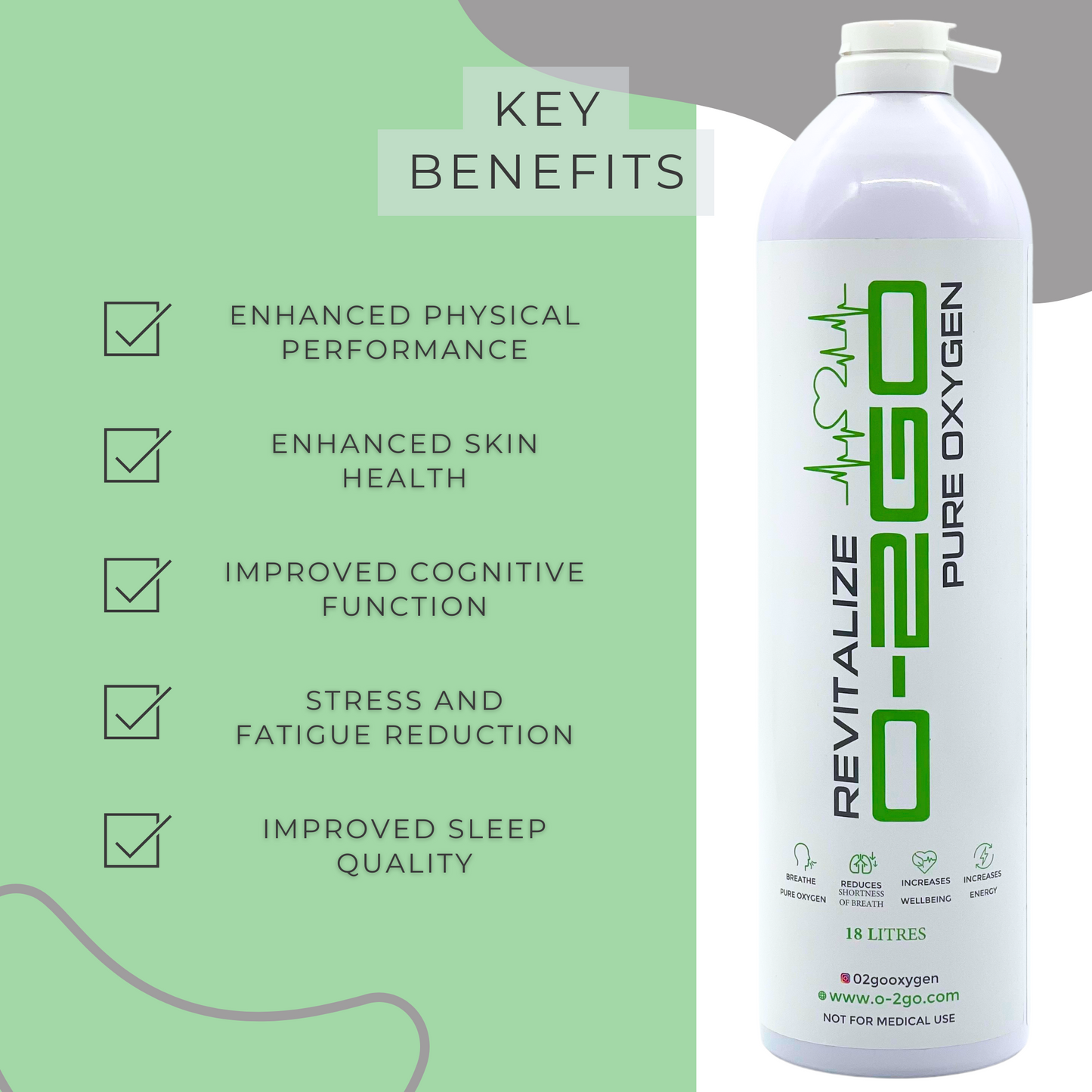 O-2GO 18L Oxygen Can Replacement (No Mask)