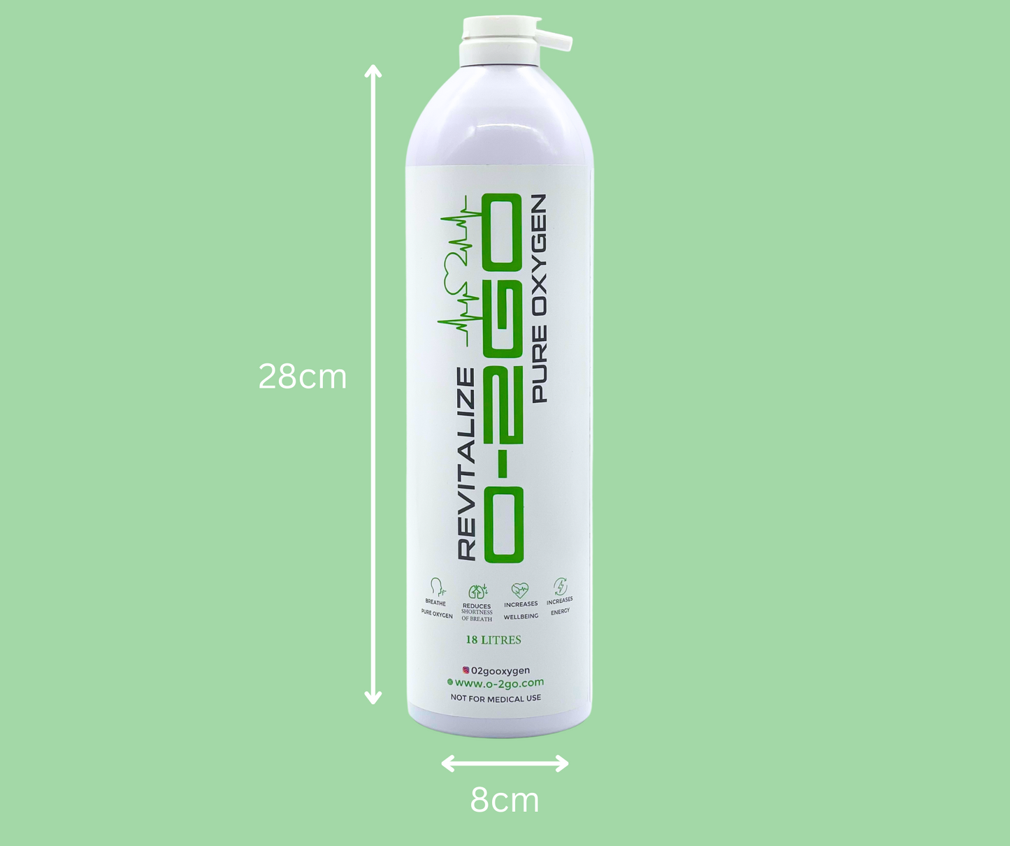O-2GO 18L Oxygen Can with Cannula and Tube