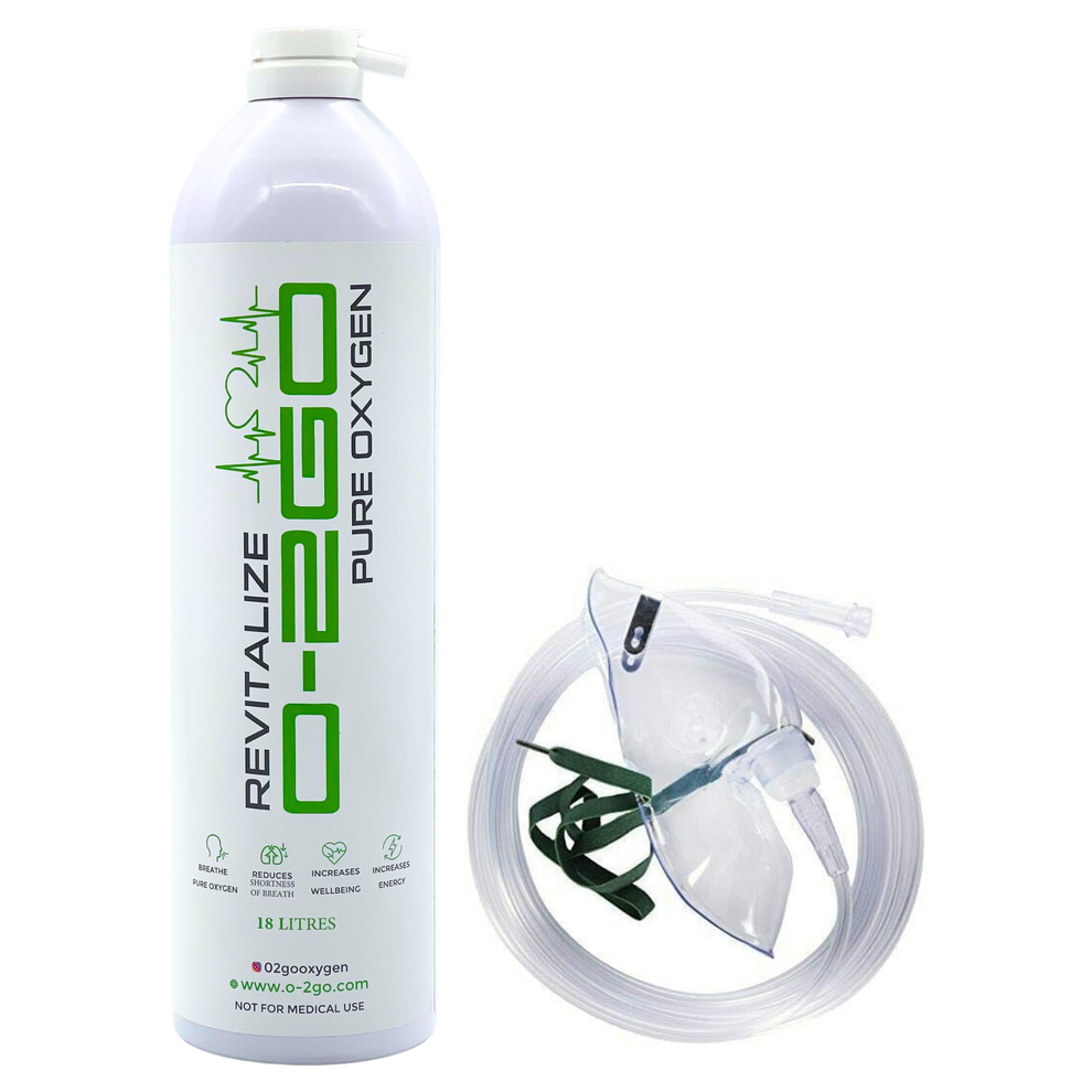 Portable O2GO 18L Oxygen Can with Mask and Tube | Breathing Support – O-2GO