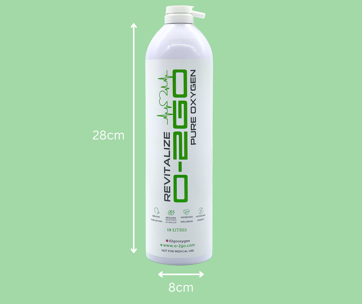 O-2Go 18L Oxygen Can with Cannula and Tube